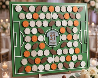 Custom Sports Guest Book Alternative, Bar Mitzvah Sign In Board