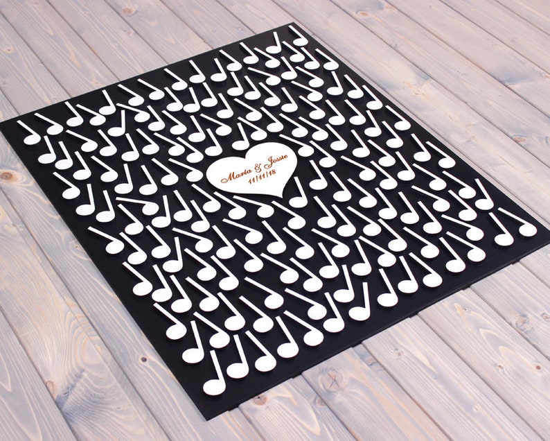 Custom Wedding Guest Book Alternative 3d Music Note Guestbook Etsy