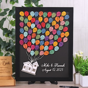 Casa con palloncini Libro degli ospiti magnetico alternativo per matrimonio Libro degli ospiti personalizzato per matrimonio Palloncini con scritta Ispirato al film Il nostro libro delle avventure