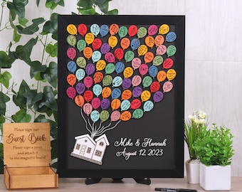 Up House With Balloons Magnetic Wedding Guest Book Alternative