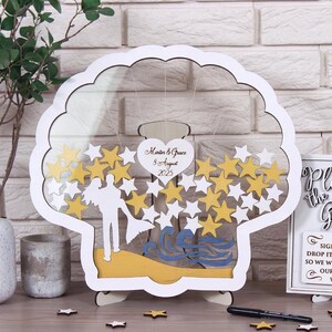 Seashell Wedding Drop Box - Custom Guest book Alternative for Beach, Coastal, Nautical Celebrations