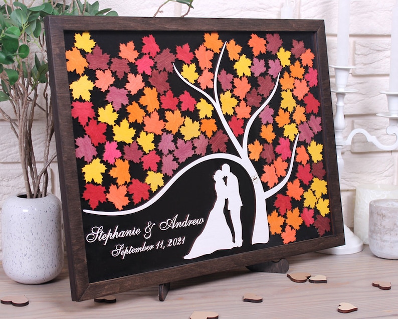 Autumn Wedding Drop Box Wedding Guest Book Alternative Tree of Etsy