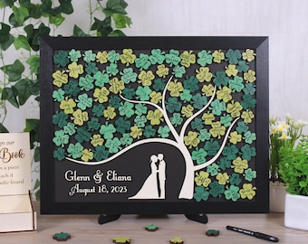 Magnetisches Hochzeitsgästebuch alternativer Baum hölzernes Hochzeitsschild hölzernes Hochzeitsschild Gästebuch St. Patrick's Day