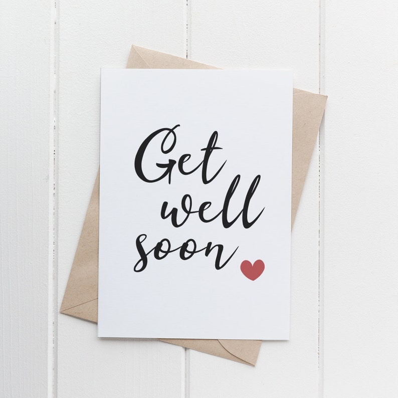 Get Well Soon Printable Card Downloadable Card Minimal Style Etsy