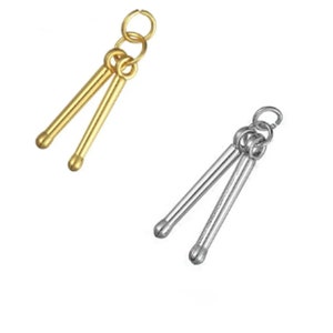 3D Drumsticks Charm***Gold or Silver