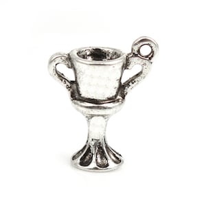 3D Antique Silver Trophy Cup Charm