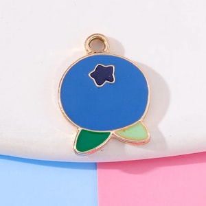 Enameled Blueberry Charm
