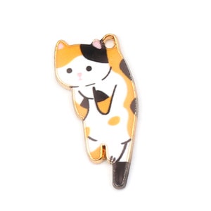 Adorable Enameled Orange/Black Calico Cat Charm