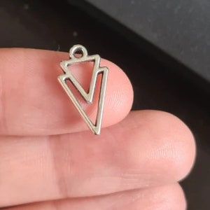 Small Double Triangle Earring Drops (Pair)