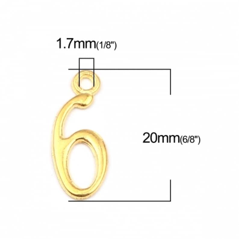 Golden Fancy Numbers Charm