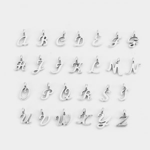 Mini Script Letter Charm