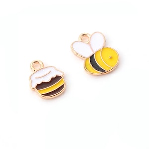 Mini Enamel Bee or Honey Pot Charm