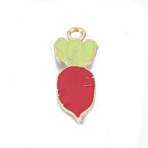 Enameled Radish Charm
