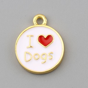 Enameled I Love Dogs Charm