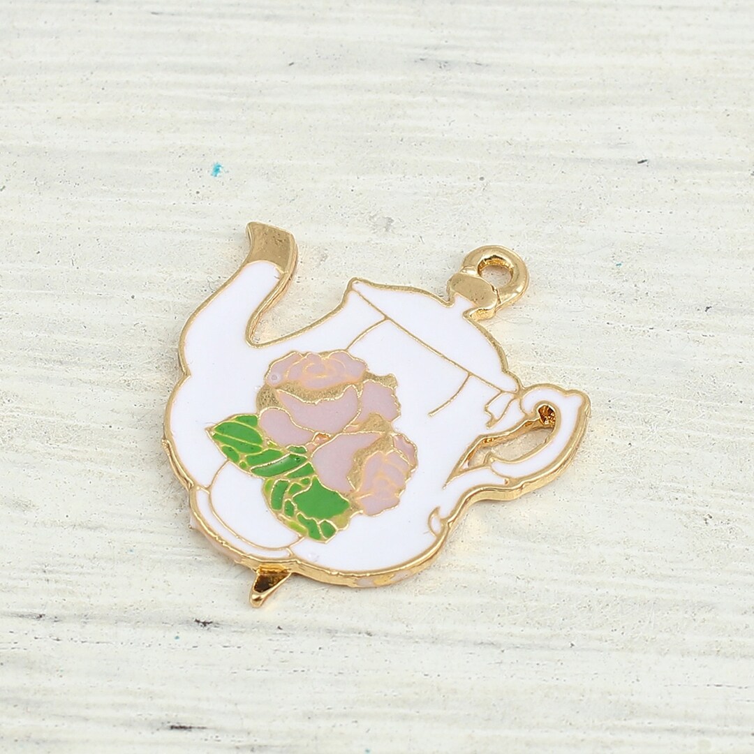 Enamel Teapot Charm Etsy