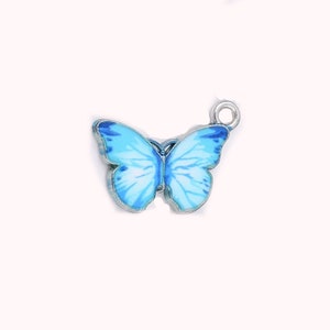 Enameled Light Blue Butterfly Charm