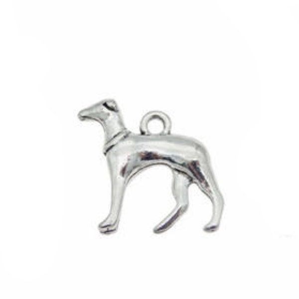 3D Greyhound Dog Charm