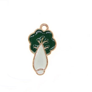 Enameled Bok Choy Cabbage Charm