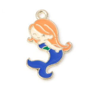 Mermaid Red Hair Enamel Charm
