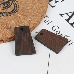 Wood Trapezoid Earring Drops (Pair)