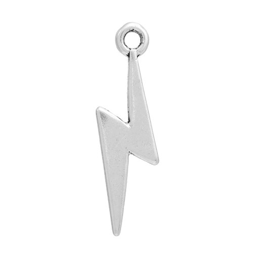 Lightning Bolt Necklace Sterling Silver Lightning Bolt Charm Etsy