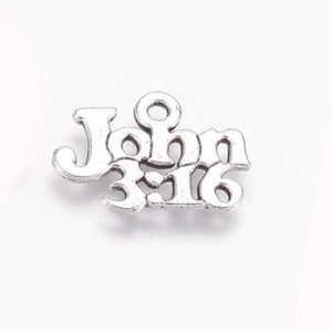Antique Silver &quot;John 3:16&quot; Charm