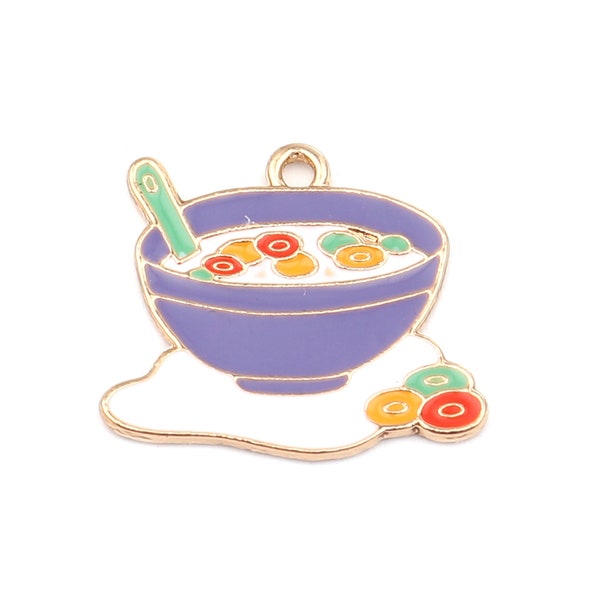 Enameled Cereal with Milk Charm