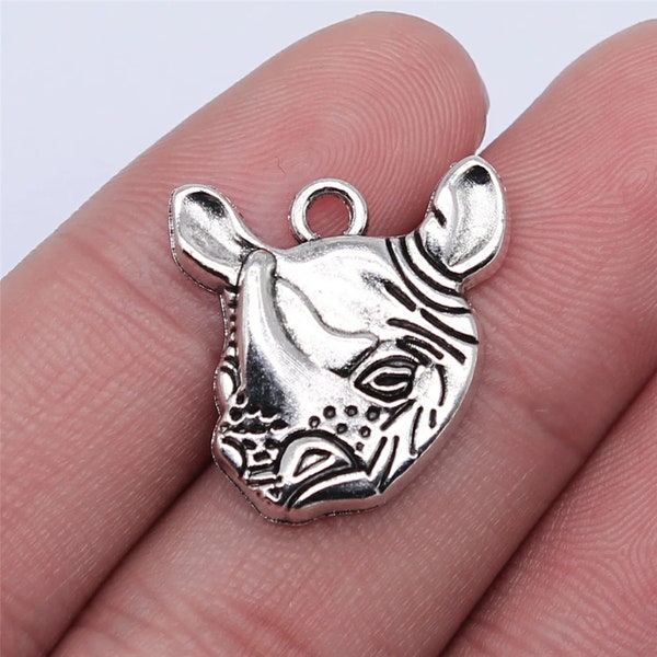 Rhinoceros Head Charm