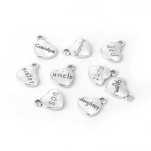 3D Family Heart Charm Printing Both Sides