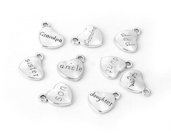 3D Family Heart Charm Printing Both Sides