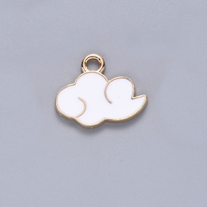 White Enameled Cloud Charm