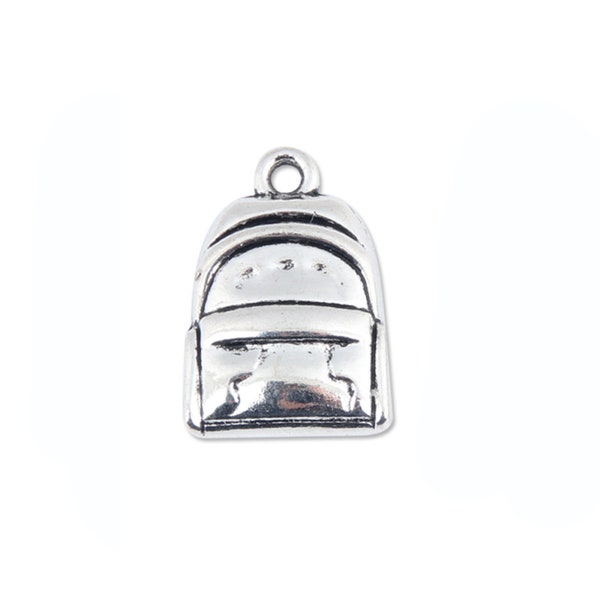 Antique Silver Backpack Charm