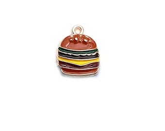 Enameled Hamburger Burger Charm