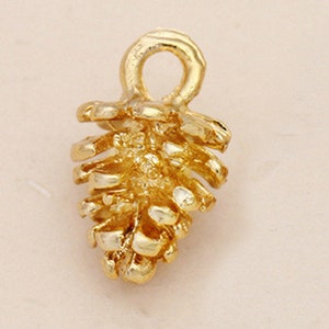 3D Golden Pine Cone Charm