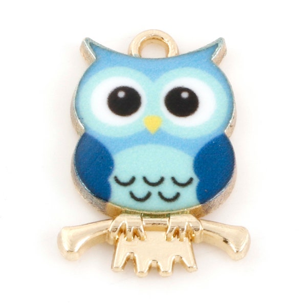 Enamel Blue Owl Charm
