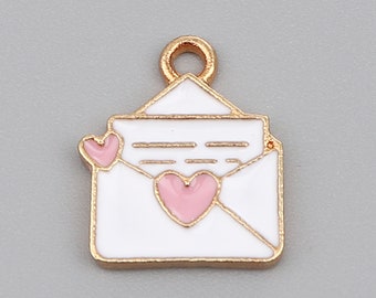 Cute Enameled Envelope Charm