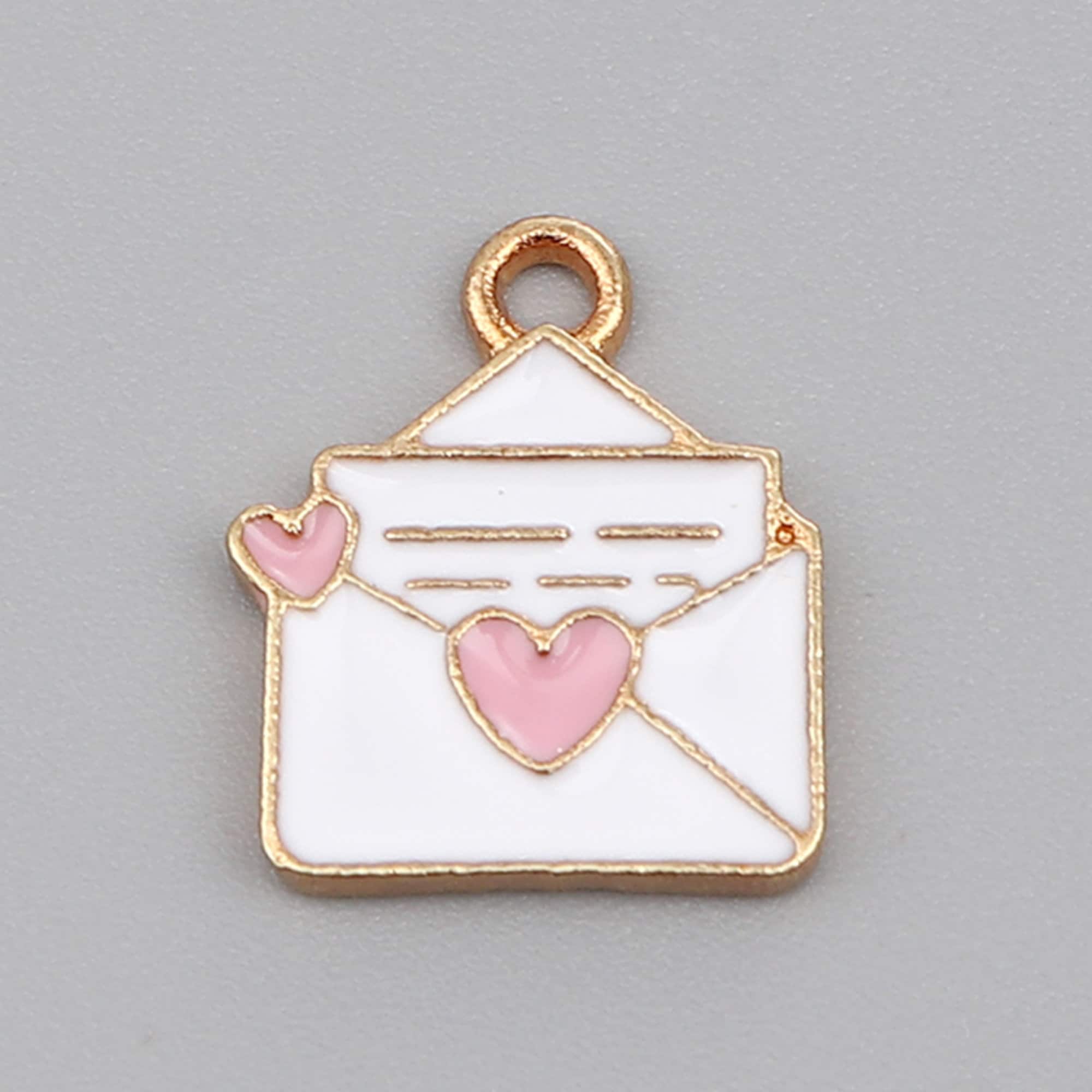 Cute Enameled Envelope Charm