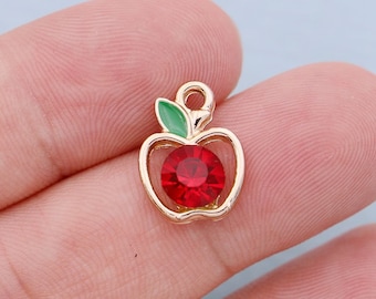Crystal Red Apple Charm