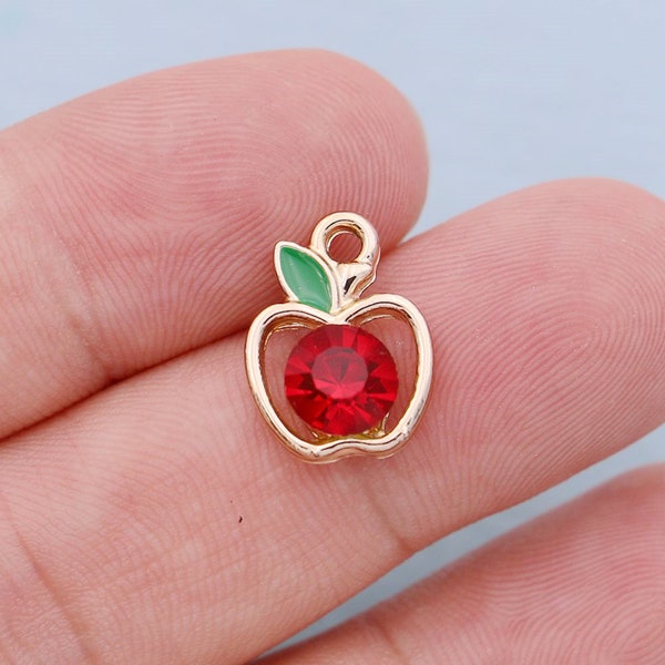 Crystal Red Apple Charm