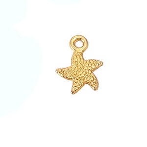 3d Starfish Gold Plated Charm