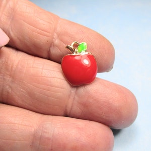 Enameled Red Apple Charm