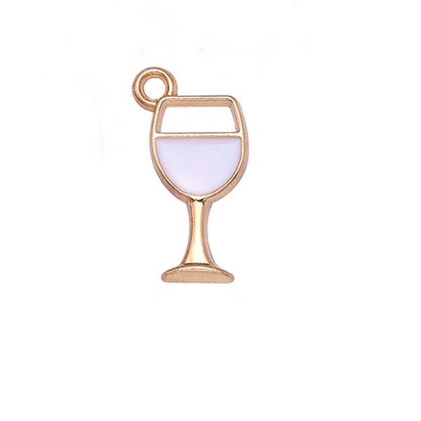 Enameled White Wine Charm