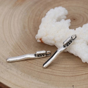 Antique Silver Toothbrush Charm