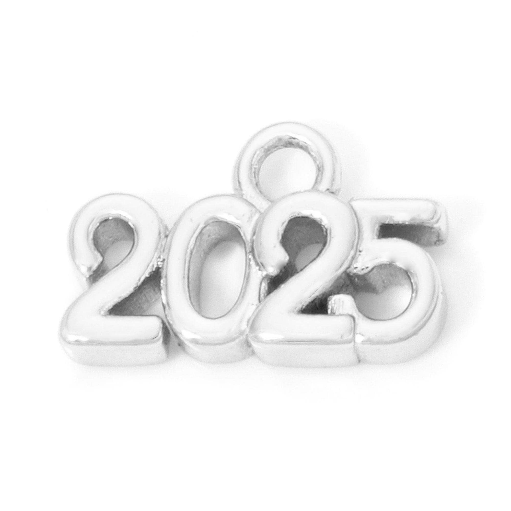 2025 Antique Silver Plated Year Charm