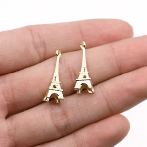 3D Golden Eiffel Tower Charm