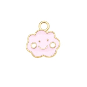Cute Pink Enameled Cloud Charm