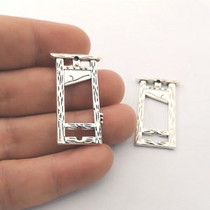 Large Double sided Guillotine Charm or Pendant