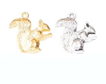 Double Sided Squirrel Charm** Gold or Silver Plate