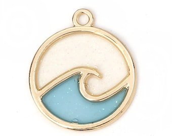 Sparkling Resin Ocean Waves Charm