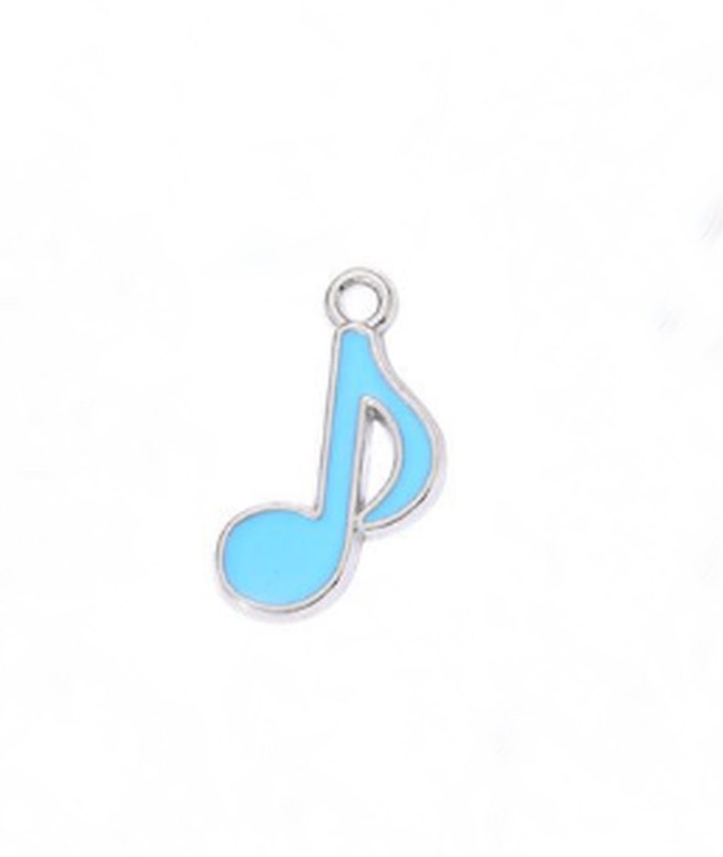 Eighth Note Blue Enameled Charm - Etsy